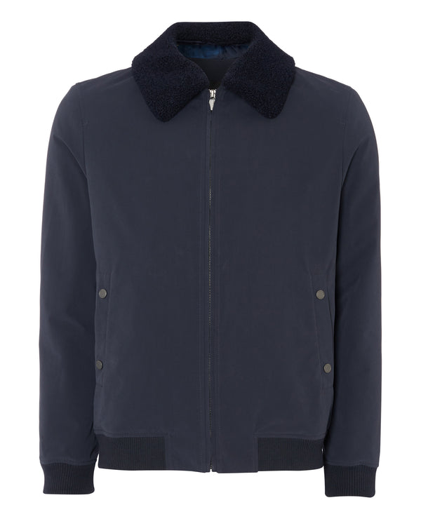 Remus Uomo Flight Jacket - Navy (Detachable collar)