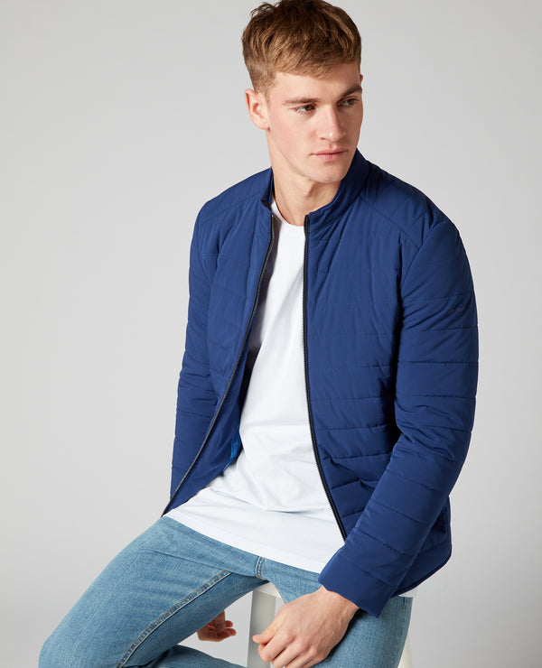 Remus Uomo Quilted Casual Jacket - Blue 80306-27 [Size M]