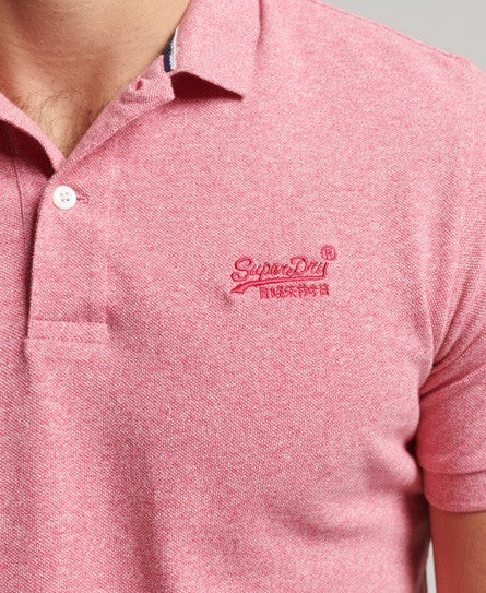 Superdry Classic Pique Polo - Mid Pink Grit
