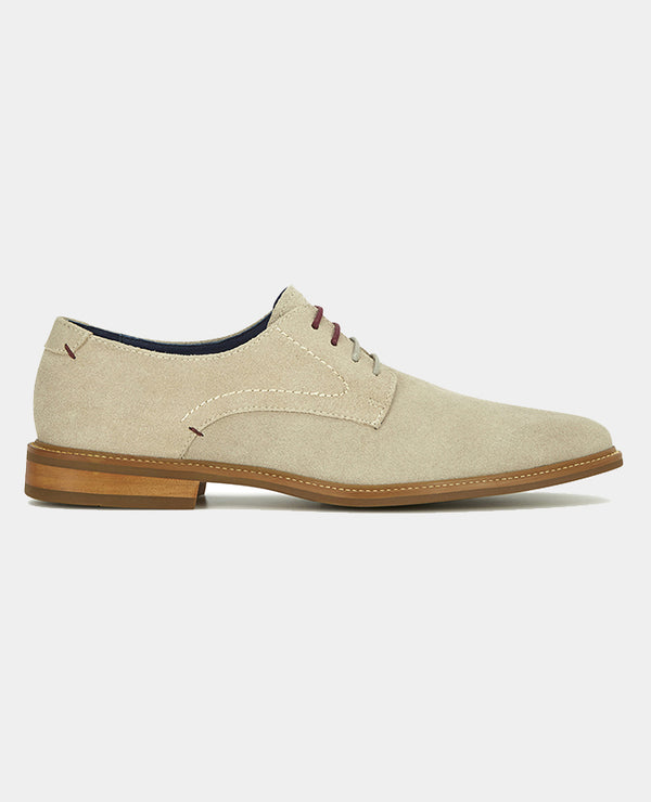 Remus Uomo Suede Derby Shoe - Stone