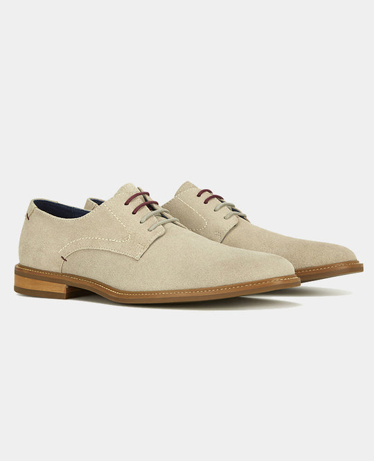 Remus Uomo Suede Derby Shoe - Stone