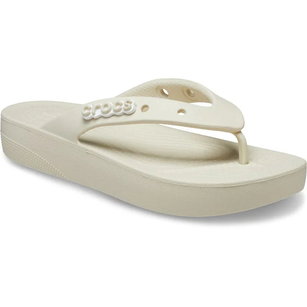 Crocs Womens Classic Platform Flip - Bone