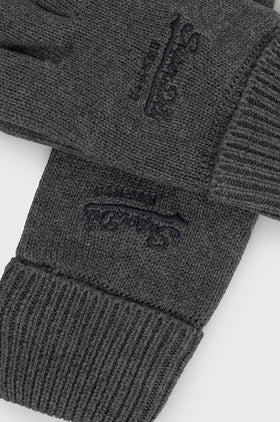 Superdry Knitted Logo Beanie Rich Charcoal Marl - Clothing from