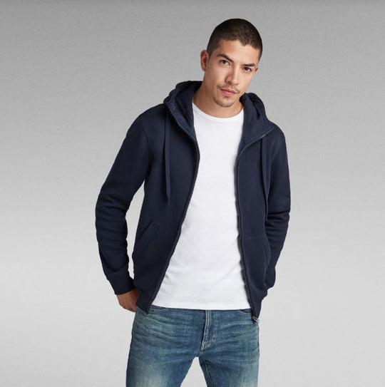 G-Star Premium Core Hooded Zip Sweater - Sartho Blue
