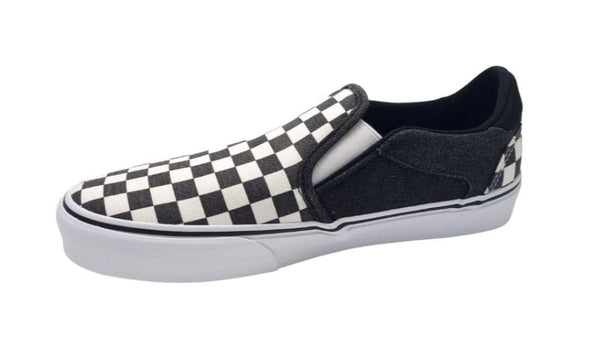 Vans Mens Asher Deluxe Checkerboard (Washed Check) - Black / White