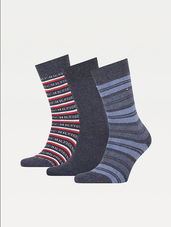 Tommy Hilfiger Mens Socks 3-Pack Giftbox Tommy - Jeans