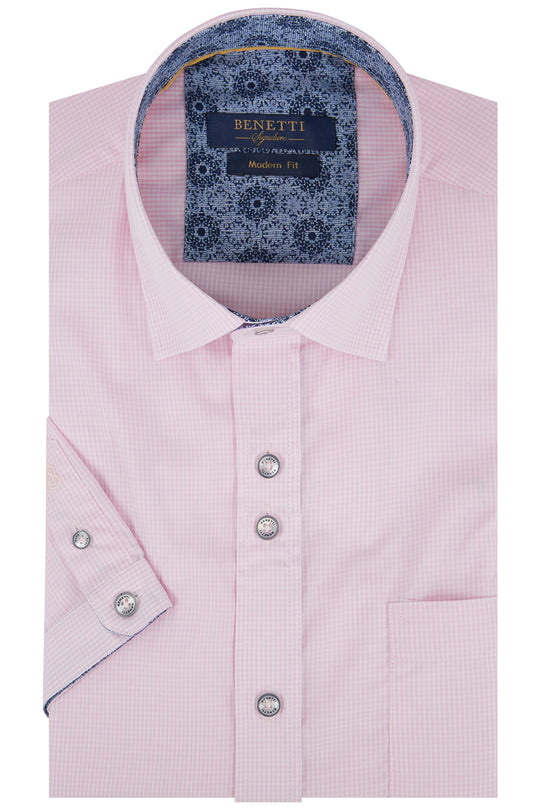 Benetti David Short Sleeve Shirt - Pink [Size XL]