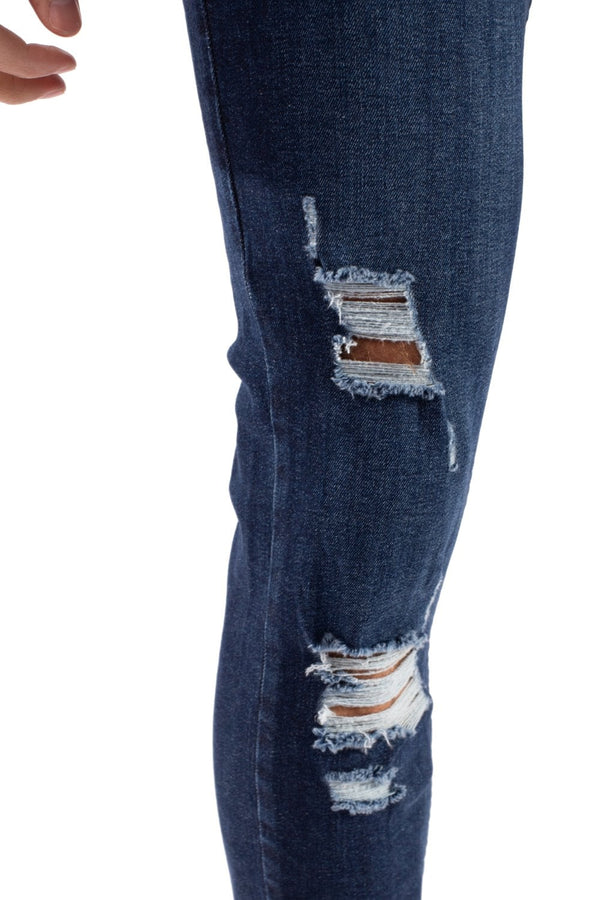 11 Degrees Distressed Jeans Skinny Fit - Indigo Wash