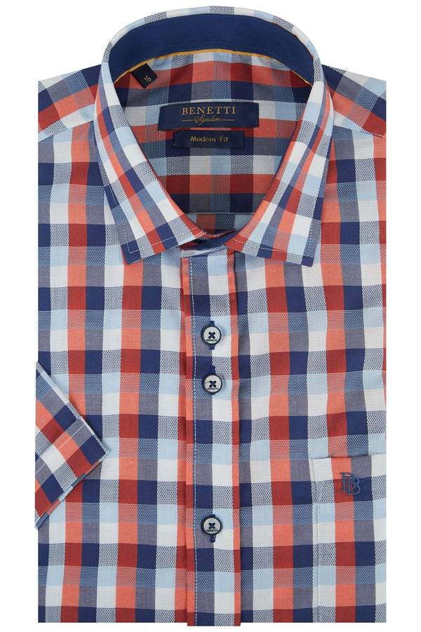 Benetti Drew Short Sleeve Shirt - Rust [Size M]