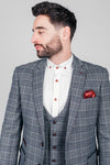 Marc Darcy Enzo 3 Piece Suit - Grey Check [Size 38 Reg]