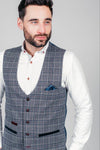 Marc Darcy Enzo 3 Piece Suit - Grey Check [Size 38 Reg]