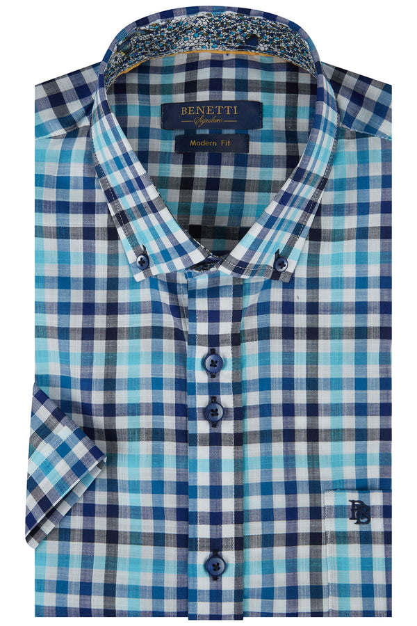 Benetti Gary Short Sleeve Shirt - Torquoise [Size M]