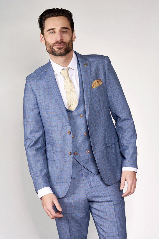 Marc Darcy George 3 Piece Suit - Sky
