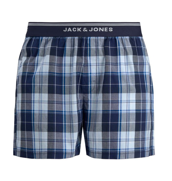 Jack & Jones Brent Check Woven 2 Pack Trunks - Navy Blazer Check