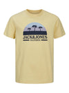 Jack & Jones Boys Malibu Branding Short Sleeve O-Neck T-Shirt - Straw