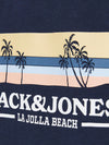Jack and Jones Boys Malibu Branding Sweat Hood - Navy Blazer(Age 10)