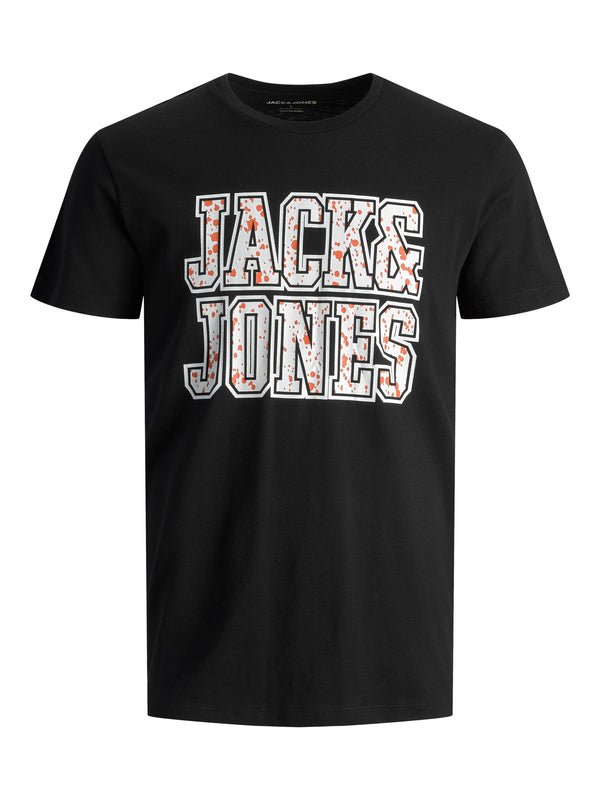 Jack & Jones Boys Neon Dot Tee - Black