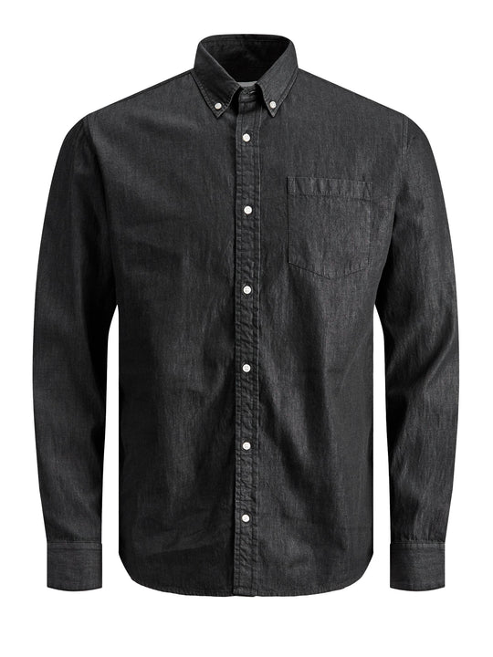 Jack & Jones Boys Plain Denim Shirt - Black Denim