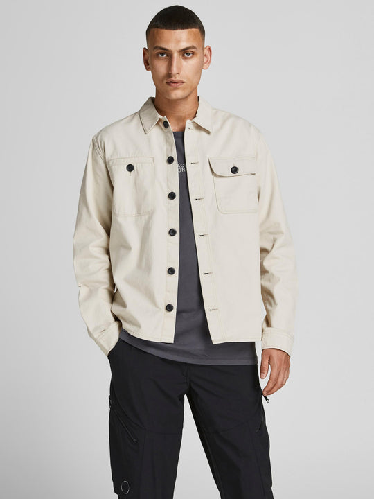 Jack & Jones Ben Classic Overshirt - Moonbeam [Size XXL]