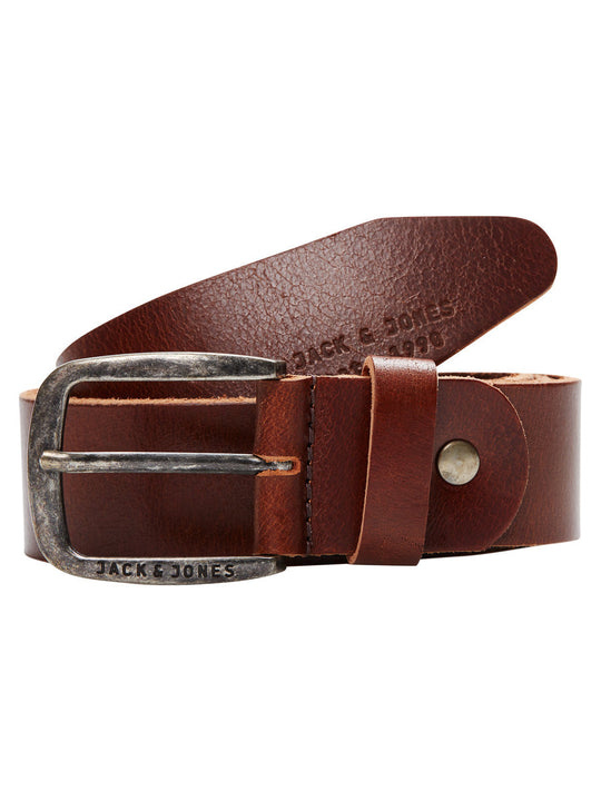 Jack & Jones Paul Leather Belt - Black Coffee