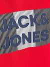 Jack & Jones Boys Corp Logo Sweat Hood - True Red / Play