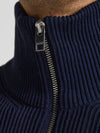 Jack & Jones Perfect Knit High Neck Half Zip - Maritime Blue
