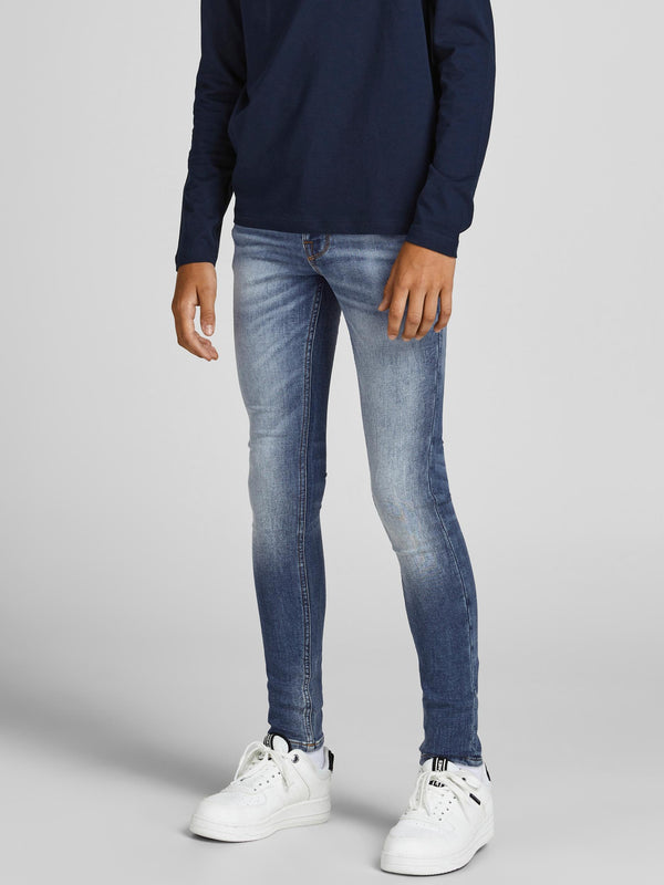 Jack & Jones Boys Dan Fox Skinny Fit Jeans 576  - Blue Denim
