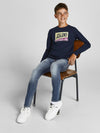 Jack & Jones Boys Dan Fox Skinny Fit Jeans 576  - Blue Denim