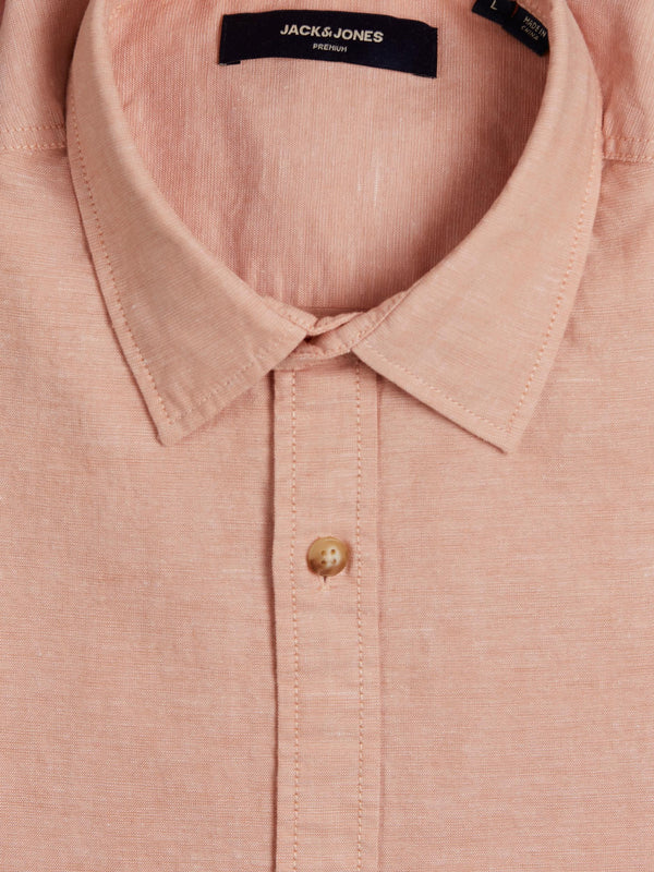 Jack & Jones Summer Linen Shield Short Sleeve Shirt Toast