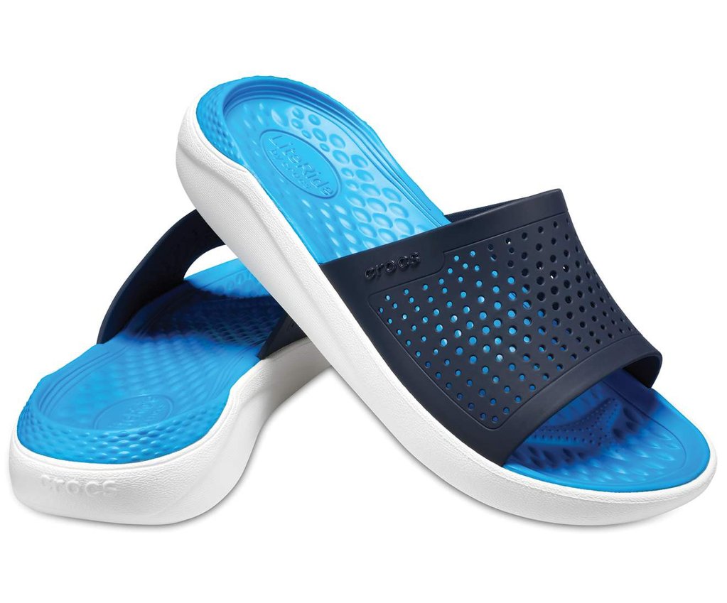 Mens Crocs Literide Slide Navy Blue White 205183 462