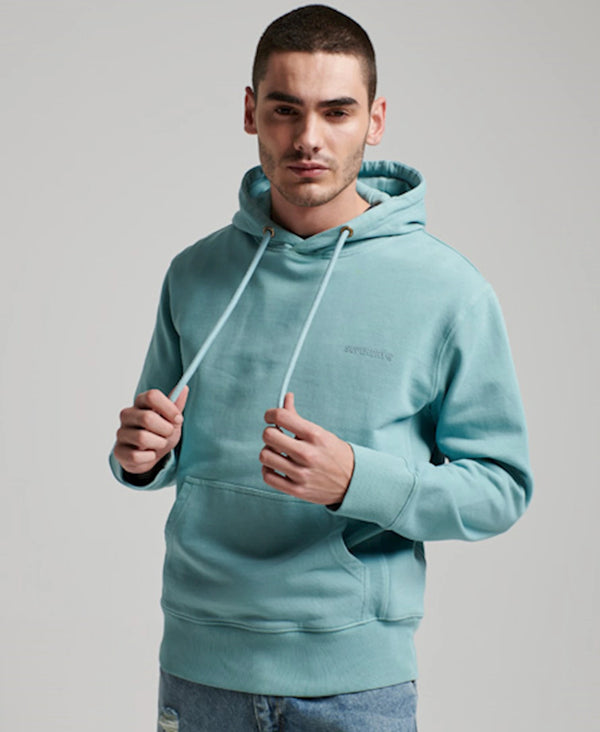 Superdry Code Essential Overdyed Hood - Tourmaline Blue