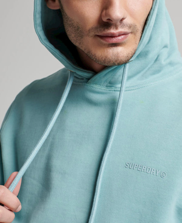 Superdry Code Essential Overdyed Hood - Tourmaline Blue