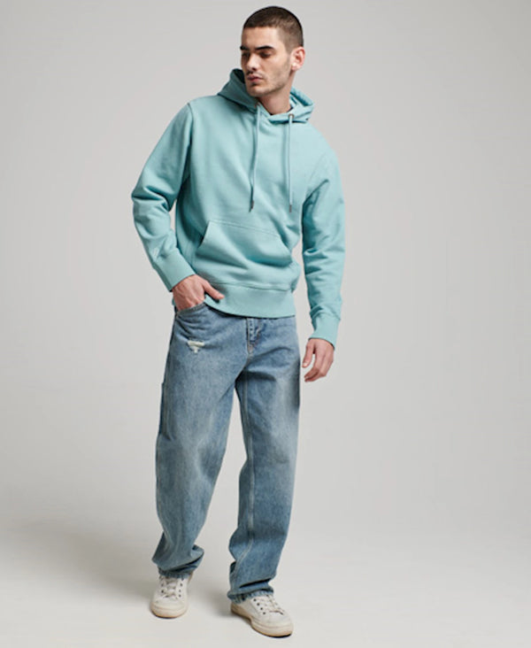 Superdry Code Essential Overdyed Hood - Tourmaline Blue