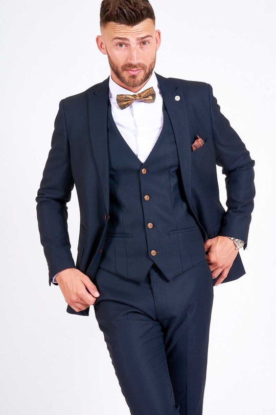Marc Darcy Max 2 Navy 3 Piece Suit