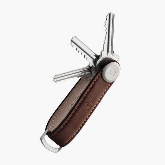 Orbitkey Leather Key Organiser - Espresso Brown