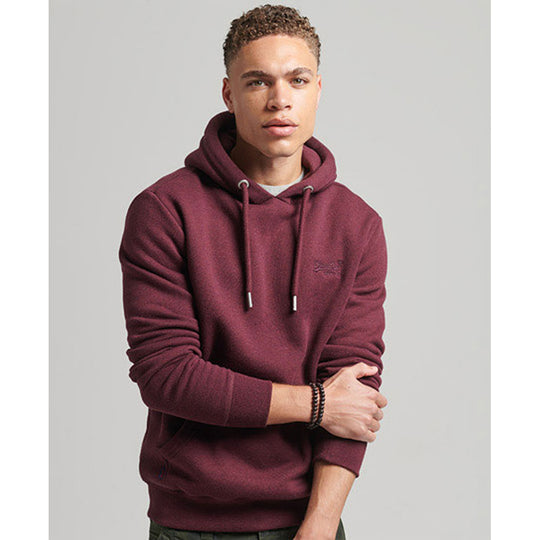 Superdry Vintage Logo Emb Hood - Track Burgundy Marl [Size XL]