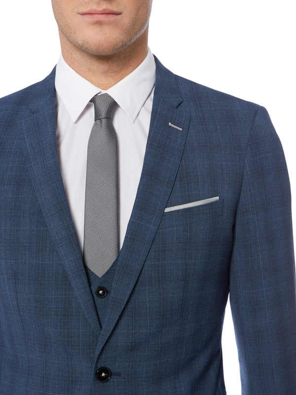 Remus Uomo Palucci 3 Piece Suit - Blue Check [Size 38R]