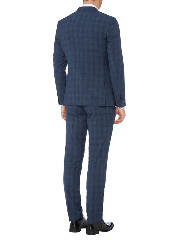 Remus Uomo Palucci 3 Piece Suit - Blue Check [Size 38R]