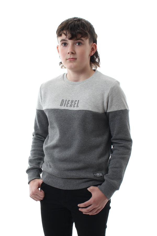 Diesel Boys Barney Sweater - Grey Melange [Age 7-8]