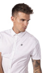 11 Degrees Short Sleeve Contrast Logo Shirt - White