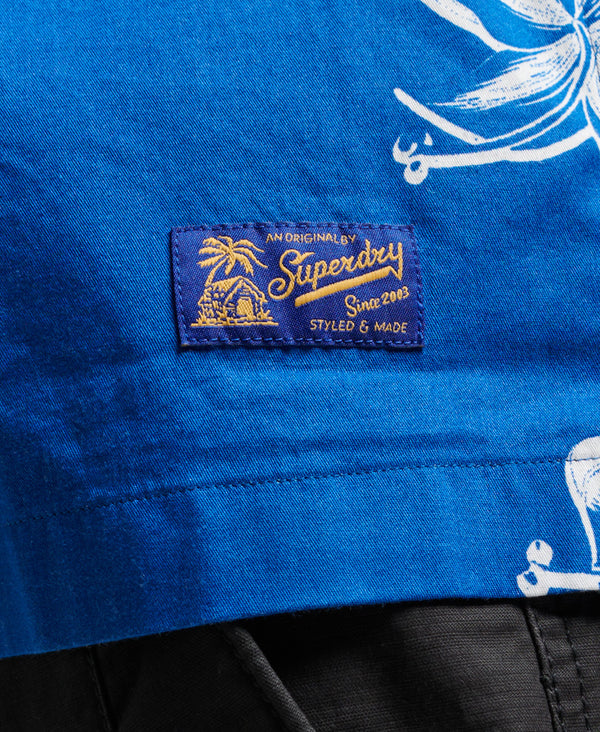 Superdry Vintage Hawaiian S/S Shirt - Mono Hibiscus Cobalt