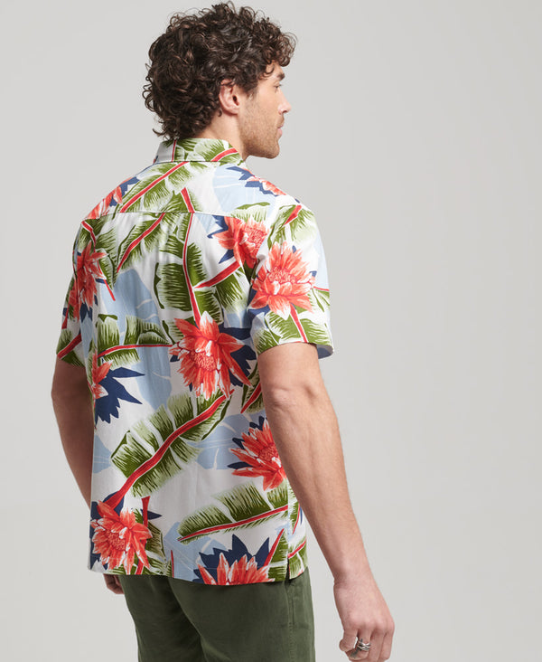 Superdry Vintage Hawaiian S/S Shirt - Optic Banana Leaf
