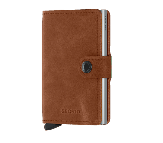 Secrid Wallet MiniWallet  MV Vintage - Cognac Silver
