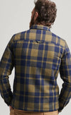 Superdry Vintage Wool Zip Overshirt - Roscoe Check Olive [SIZE M]