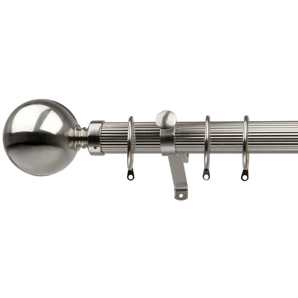 Viscount Curtain Pole Ball - Brushed Steel