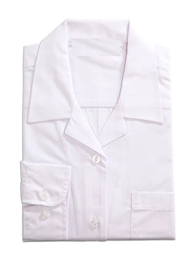 Deer Park Long Sleeve Revere Blouse - White