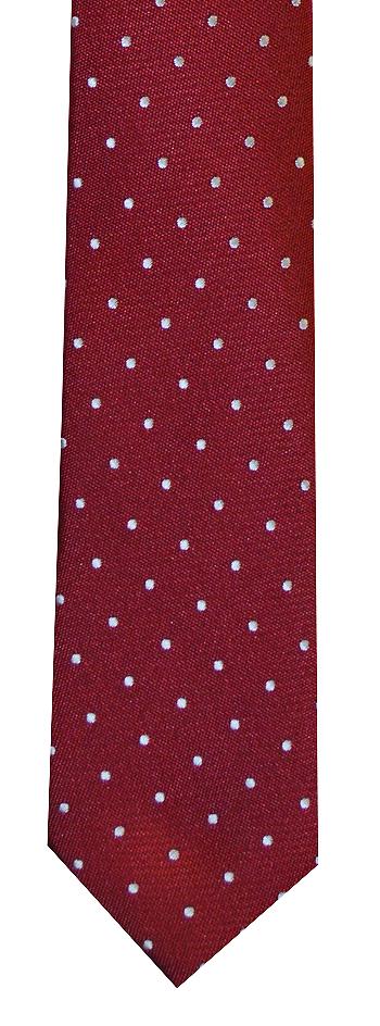 Llyod Atree Skinny Polyester Tie - Red/White