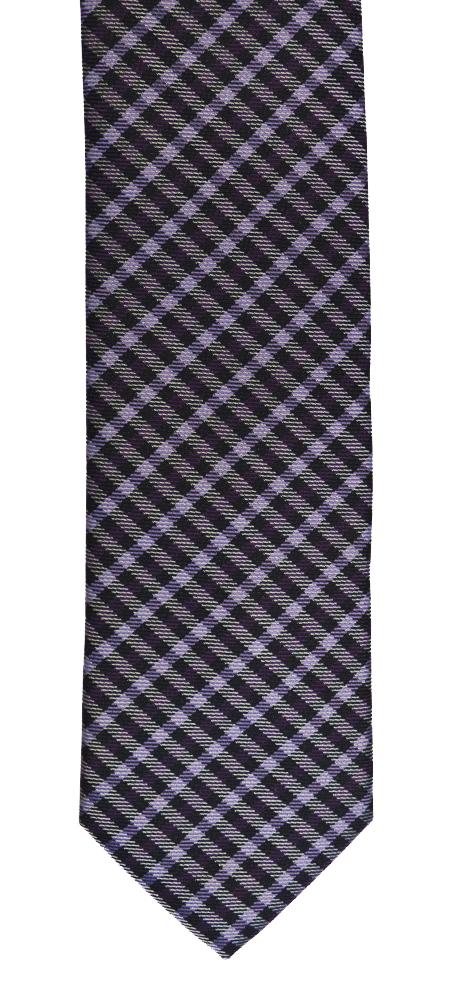 Llyod Atree Plain 6cm Skinny Tartan Tie - Purple