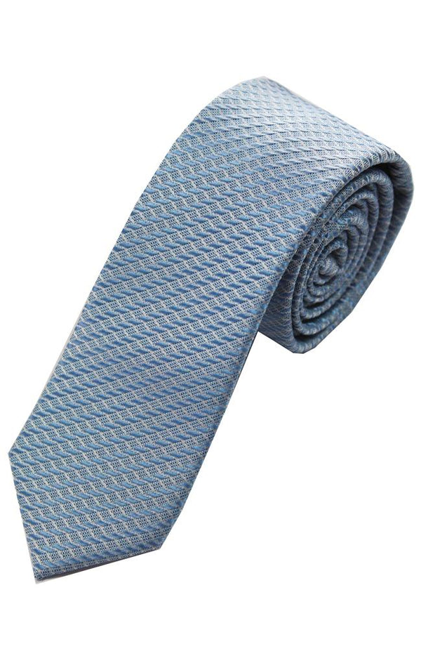 Lloyd Atree & Smith Stripe Poly Tie 6cm - Blue [#C209/2]