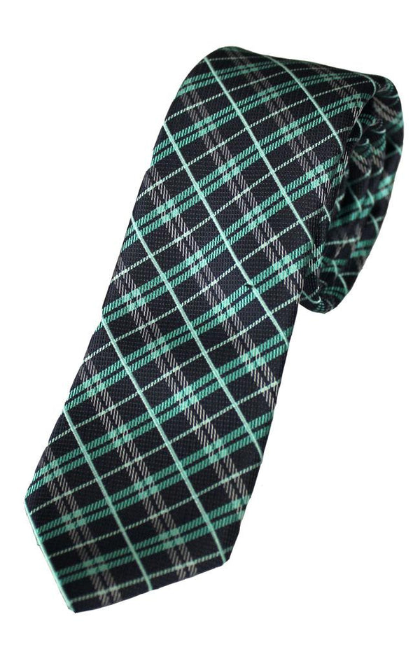 Llyod Atree 6cm Skinny Check Tie - Green